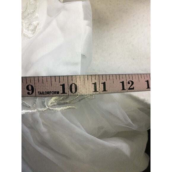 FLOWER GIRL PARTY SZ 4-5 Y white embroidered bow communion baptism NEW B82 - Picture 6 of 7